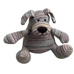 Muji Striped Puppy Dog Soft Toy Plush 5"